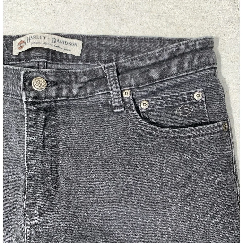Harley Davidson Men's Black Bootcut Jeans 32x29 Motorcycle Biker Denim Logo